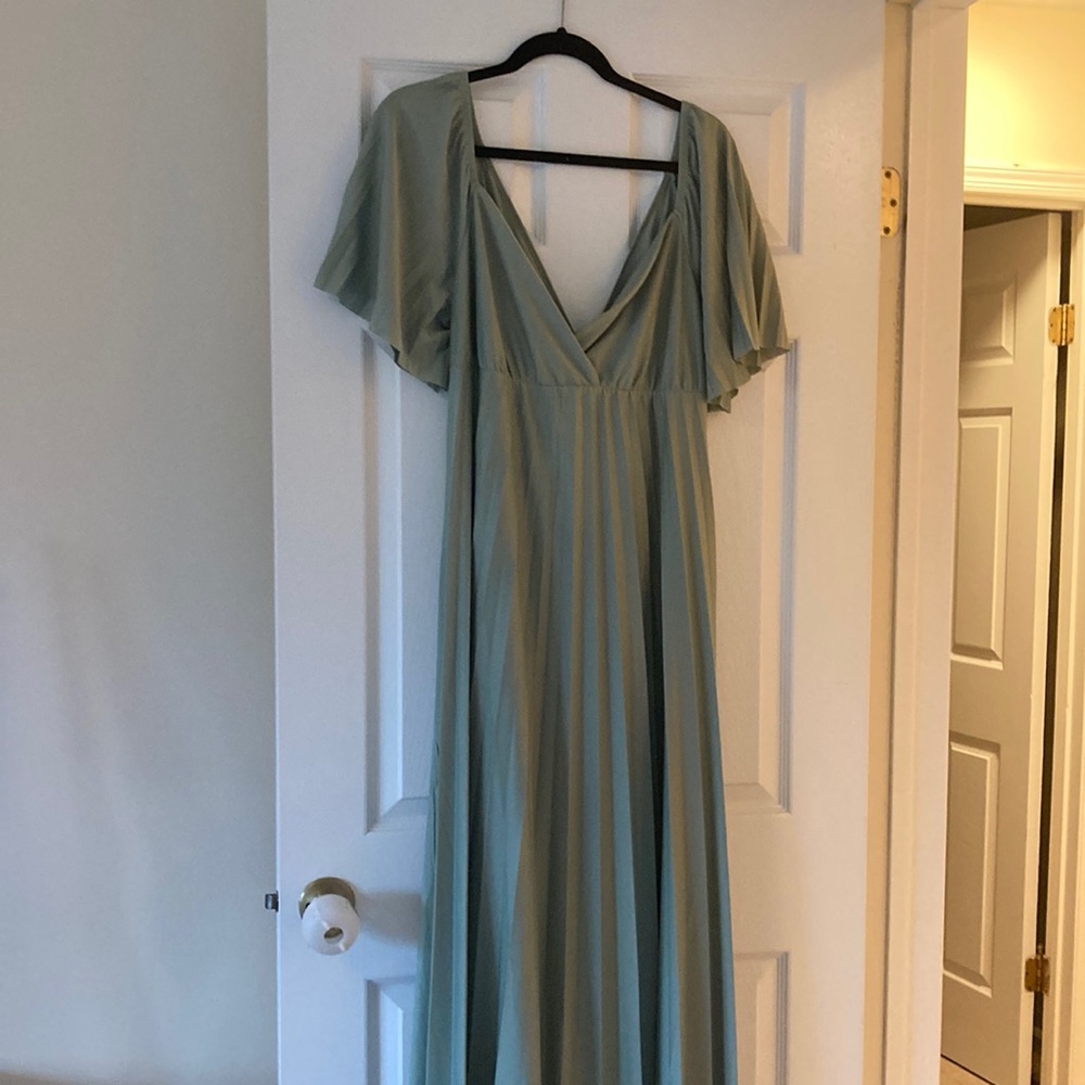 NEW ASOS Design size 14 green maxi dress